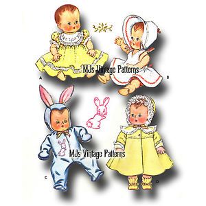 Vtg 1950s Baby Doll Clothes Dress Pattern 13" Tiny Tears DY Dee Betsy Wetsy