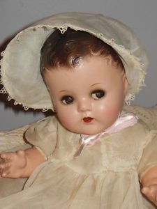 Vtg Ideal Composition Flirty Eyes Baby Doll Original Clothes 16 in Nice Doll