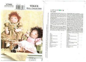 Vogue 7985 Doll 15" Baby Doll Clothes New Uncut Sewing Pattern