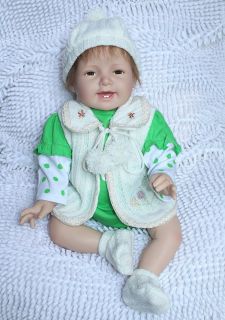 22" Vinyl Baby Doll Soft Silicone Vinyl with PP Cotton Body Hand Rooted Mohair