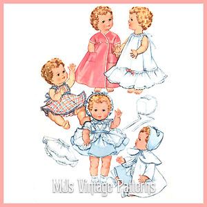 Vtg Baby Doll Clothes Dress Pattern 23" 24" 25" Toodles DY Dee Betsy Wetsy