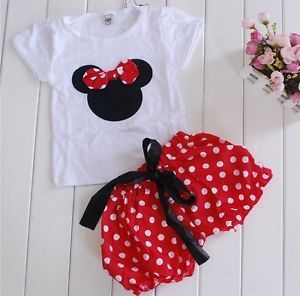 Baby Toddler Clothing Girl Newborn Dots Bow Outfit 2pcs Set Tee Shorts for 1 5T