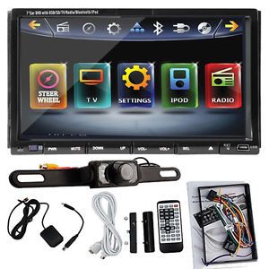 Double 2 DIN Car CD DVD Player Bluetooth Stereo Touch Auto TV Radio Rear Camera