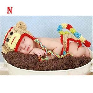 New Kids Crochet Photo Prop Clothes Baby Knit Cute Monkey King Animal Hat Cap