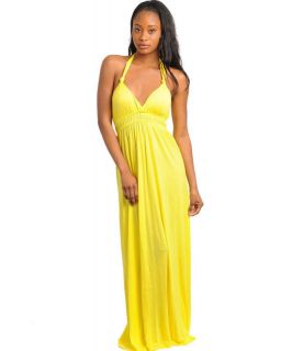 Womens Yellow Maxi Summer Dress