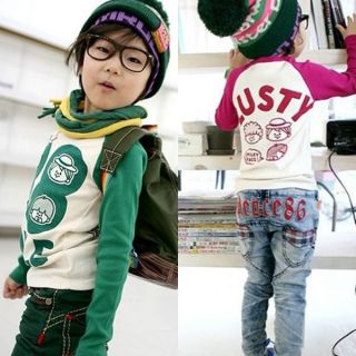 New Kids Toddlers Boys Smile Baby Image 100 Cotton Shirt Tops 2 7 Y T143