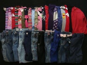 Huge Kids Used Toddler Girl 24 Month 2T 3T Fall Winter Clothes Outfits Jean Lot