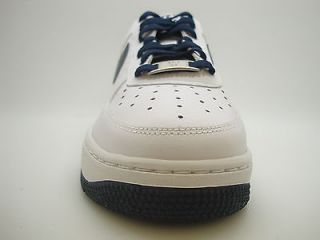 314192 147 Boys Youth Nike Air Force 1 White Obsidian Sneakers Uptowns