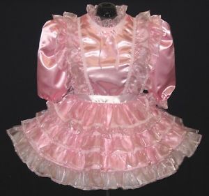 Pink Sparkle Organza Ruffles Adult Baby Sissy Dress Leanne