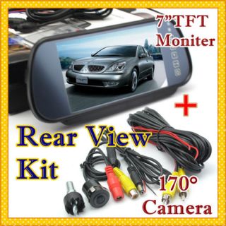 LED Night Vision Camera 7" TFT LCD Screen Moniter Car Reversing Rear View Kit