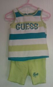 Guess Baby Girl Outfit Sz 12 Months Shorts Shirt Tops Clothes Spring Summer