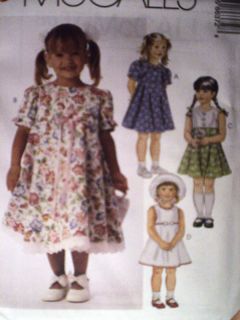 Uncut McCalls Pattern Toddler Girls Empire Waist Dress