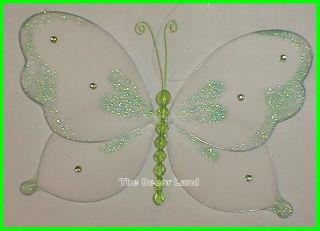 13" Green Butterfly Nursery Hanging Decor Bedroom Baby Shower Party Wall Celing