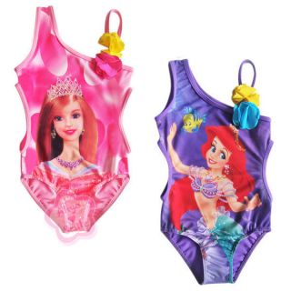 Barbie Mermaid Girl Monokini Swimsuit Kid One Piece Swimwear Sz 3 4 5 6 7 8