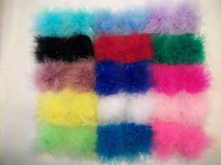 One Pair of 3" Marabou Feather Puff Hair Clips 12 Colors to Choose From