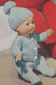 11" Baby Doll Clothes Set Sweater Hat Knitting Pattern
