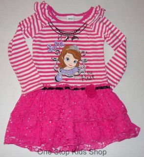 Sofia The First Girls 4 5 6 6X Set Outfit Dress Shirt Skirt Tutu Disney Princess