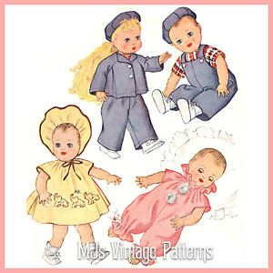 Vintage 14" 15" Baby Doll Clothes Pattern Sparkle Plenty Betsy Wetsy DY Dee
