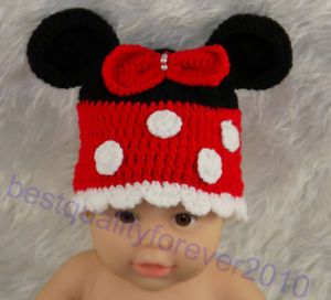 Newborn Baby Girl Mouse Hand Crochet Knit Hat Cap Photography Photo Prop K17