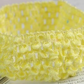 10x Yellow Elastic Toddler Girls Knitted Crochet Headband for Bows