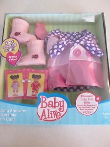 Hasbro Baby Alive Spring Showers Reversible Rain Coat Doll Clothes Outfits Set