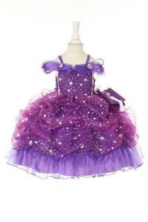 Baby Princess Flower Girl Corset Star Glitter Pageant Wedding Dress Made in USA