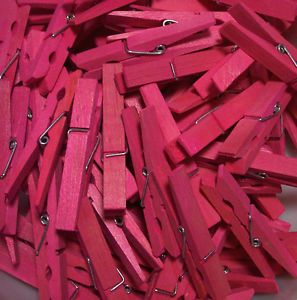 25 Pink Wood 3" Clothespins Clothes Pins Crafts Girl Baby Shower Party Favors