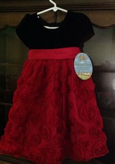 American Princess Girls Dress Red Black Holiday Party 4T