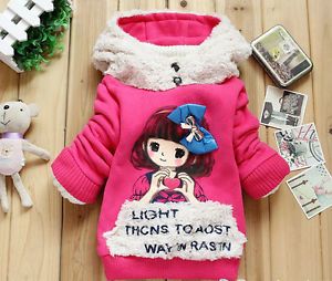 Rose Baby Girls Tops Kids Fleece Hoodies Sweatshirt Coat Clothing 2 6Year NS00