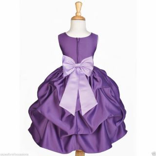 Purple Plum Wedding Bridesmaid Infant Toddler Pageant Dancing Flower Girl Dress
