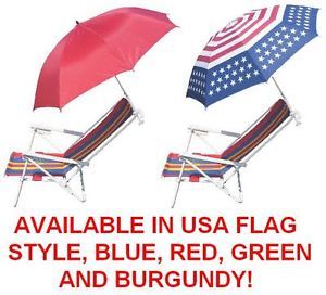 New 40" Adjustable Clip on Beach Umbrellas American Flag USA Red Blue Clamp G96