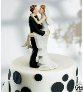 Kissing Couple Bride and Groom Wedding Cake Topper Top