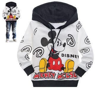 2 9 Years Child Baby Kids Boys Mickey Long Sleeve Hooded Shirt Hoodie AL12615