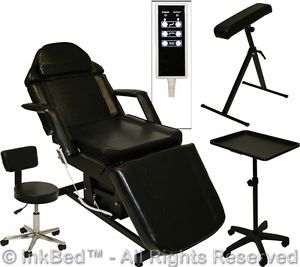 Inkbed Tattoo Electric Massage Table Chair Arm Bar Ink Bed Tray Salon Equipment