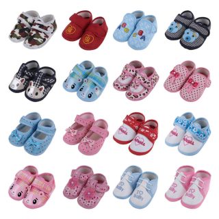 2013 New Newborn Soft Baby Toddler Prewalker Non Slip Shoes 16 Styles 3 Sizes