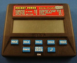 Radica Pocket Poker Royal Flush 3000 Electronic Handheld LCD Casino Toy Game