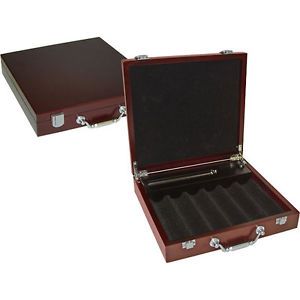 Poker Chip Case w Cigar Tray – 300 Chip Capacity Bar Casino Card Game Carrier