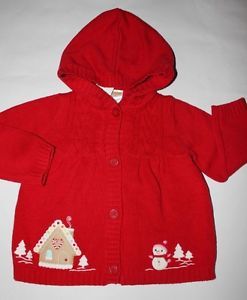 Gymboree Cozy Cutie Red Hooded Cable Gingerbread House Sweater Choose Size