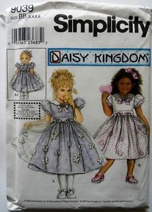 simplicity sewing pattern 9039 childs dress size 3 4 5 6 18 doll dress 1999