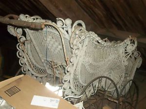 Antique Wicker Baby Carriage