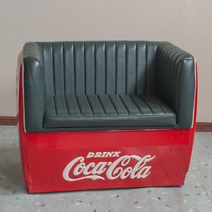 Vintage 1950‘s Coca Cola Cooler Love Seat Couch Chair “Man Cave”