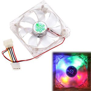 120mm 4 Pin Cooling Case Fan LED Multi Color Lights for CPU Computer PC Mod