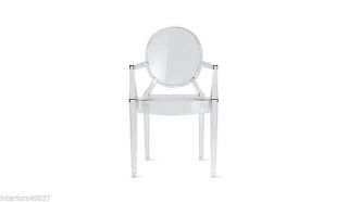 Modern Acrylic Ghost Arm Wing Crystal Clear Vanity Deck Dining Accent Chair