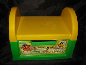 Vintage 1984 Fisher Price Sesame Street Baby Child Booster Chair Step Stool