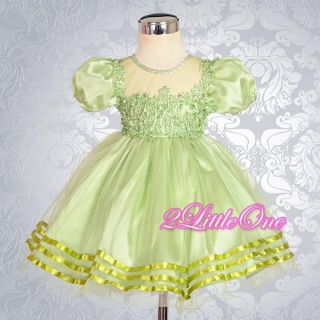 Sale LimeGreen Flower Girl Dress Wedding Pageant Party Infant Size 18M 24M 158
