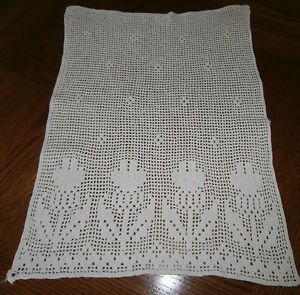 Stunning Hand Crocheted White Art Nouveau Design Chair Back Cover Panel
