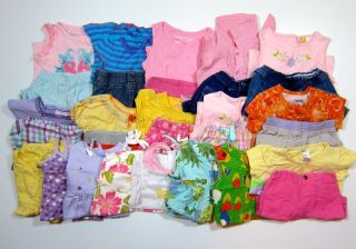 Lot 50pc Toddler Baby Girl Used Clothing Size 18 24mo Spring Summer Kid Outfit
