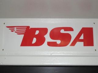 BSA Large Red Logo Poster Classic British Motorcycle Birminham Small Arms