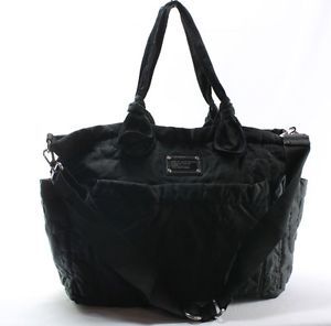 Marc Jacobs Women's Pretty Black Nylon Eliz A Baby Diaper Bag Large Tote $298