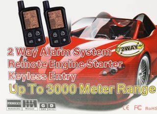 2 Way Car Alarm Security System Remote Engine Starter
